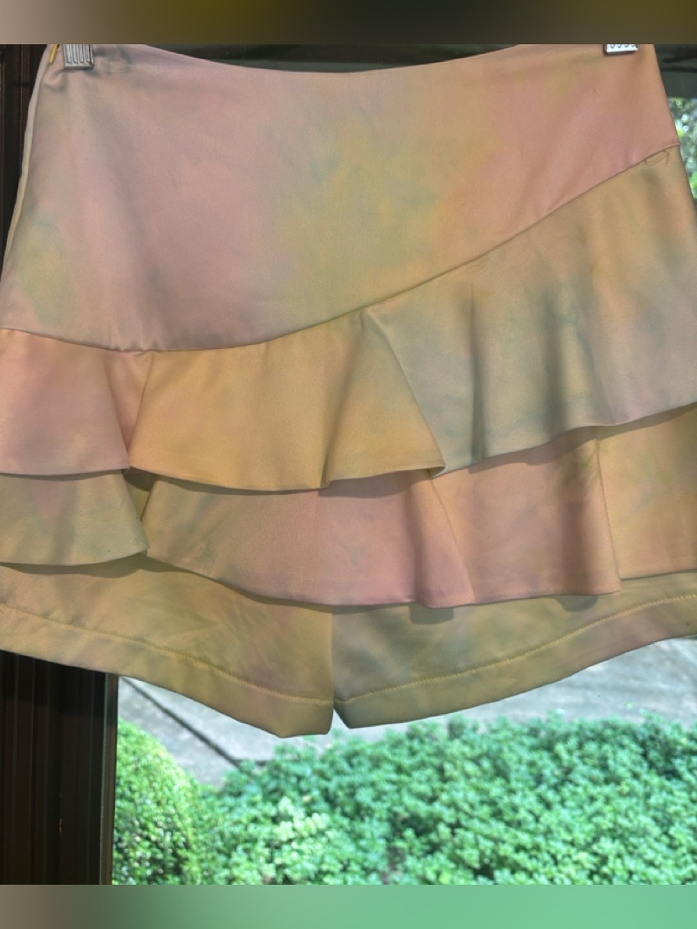 DO+BE Pastel Tie-Dye Ruffle Skater Skirt